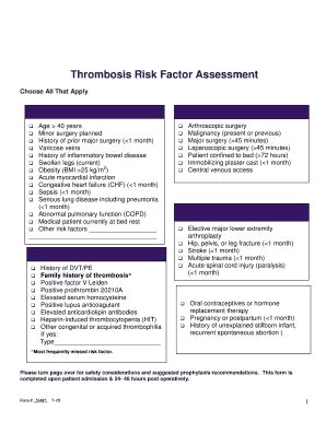 thrombus risk assessment pdf